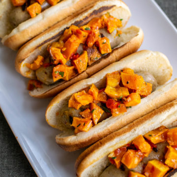 Grilled Chicken Sausage with Butternut Squash Relish