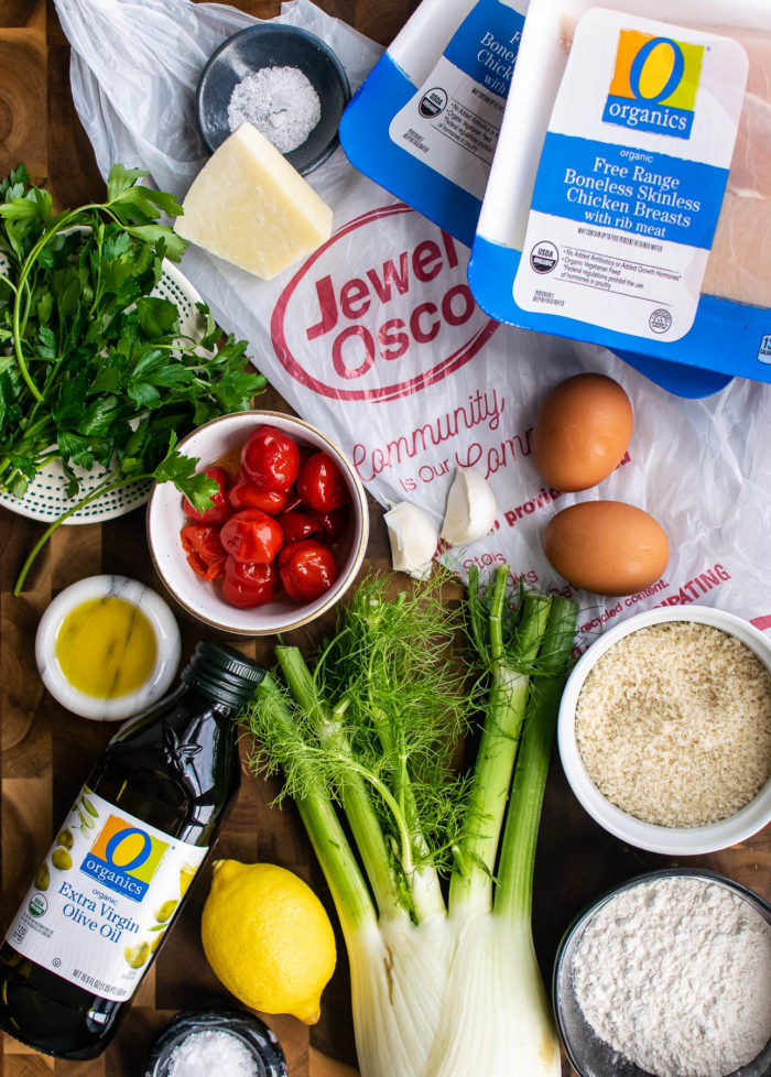 Chicken Schnitzel with Fennel Salad ingredients