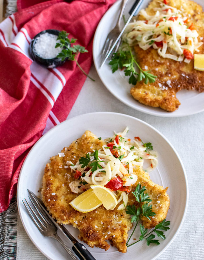 Chicken Schnitzel with Fennel Salad