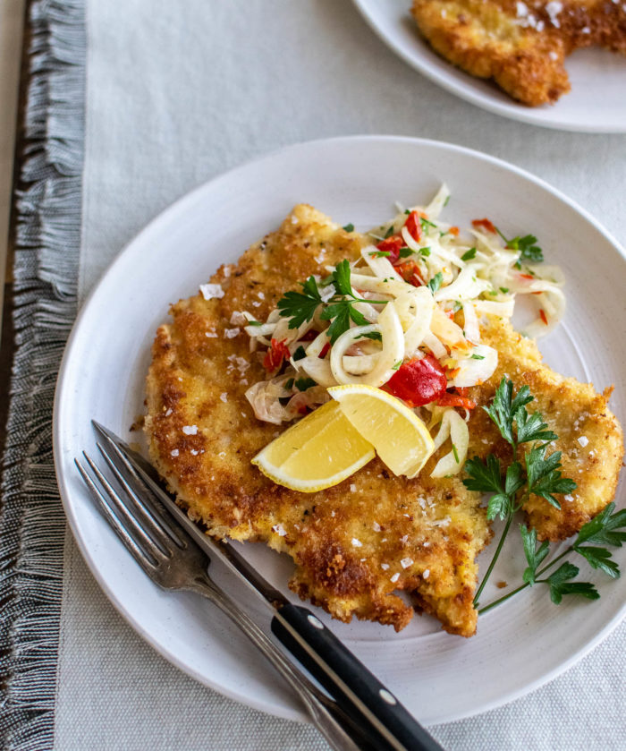 Chicken Schnitzel with Fennel Salad