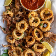 Fried Calamari with Marinara Dipping Sauce