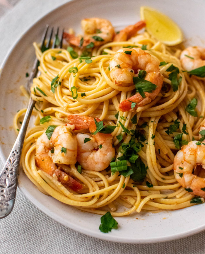 Spicy Shrimp Scampi with Linguine