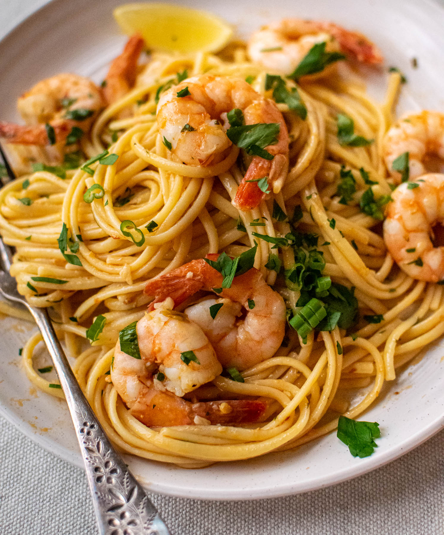 Spicy Shrimp Scampi with Linguine | Carolyn's Cooking