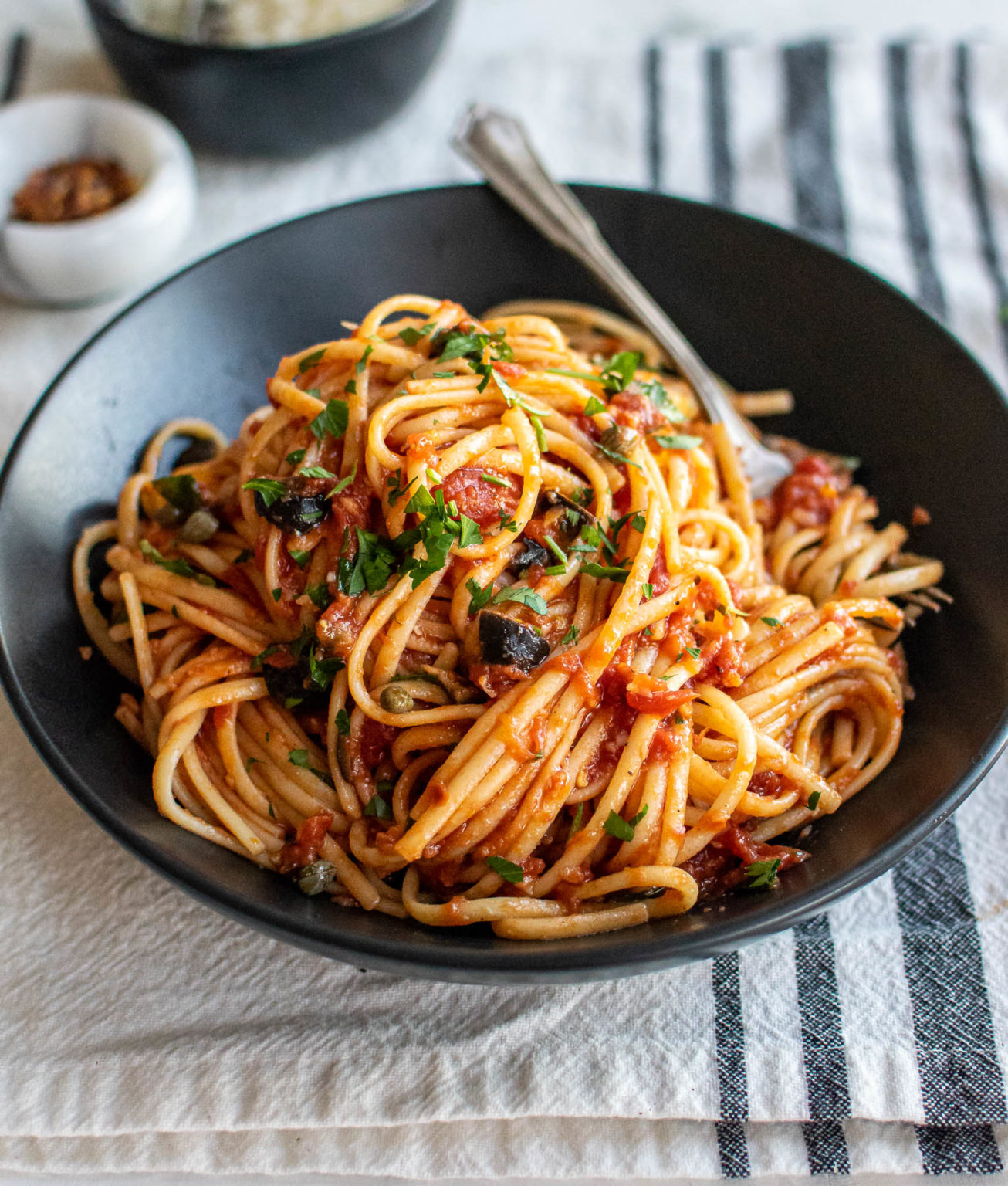 Linguine alla Puttanesca | Carolyn's Cooking
