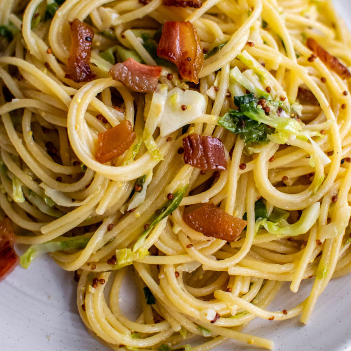 Spaghetti with Brussels Sprouts and Guanciale