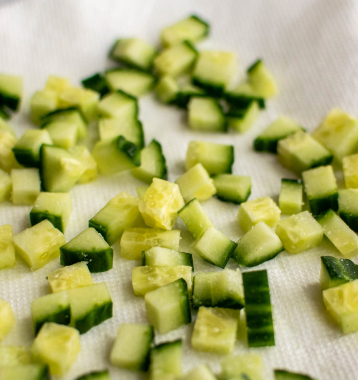 Cucumber on paper towel