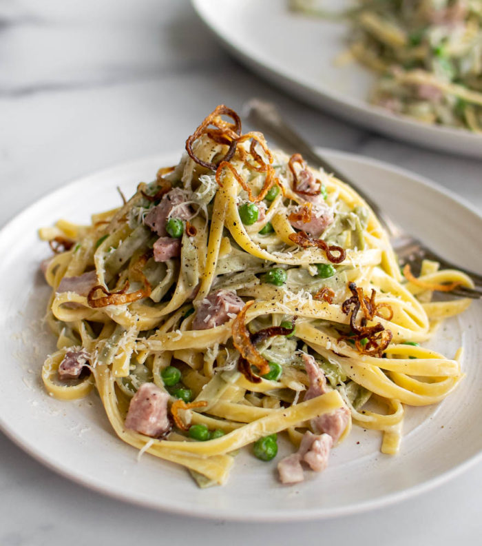 Paglia e Fieno with Crispy Shallots