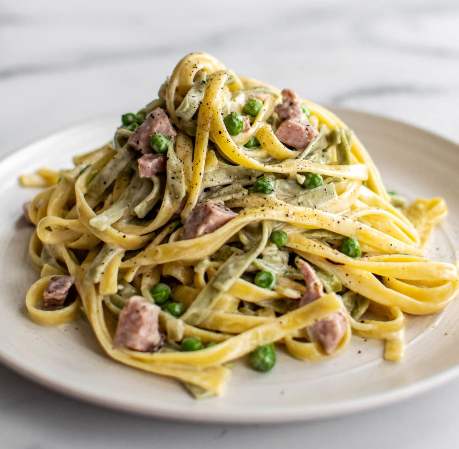 Paglia e Fieno with Crispy Shallots Carolyn's Cooking