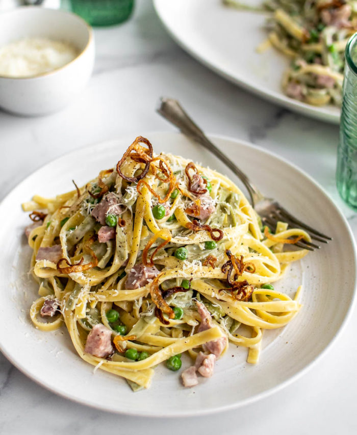 Paglia e Fieno with Crispy Shallots