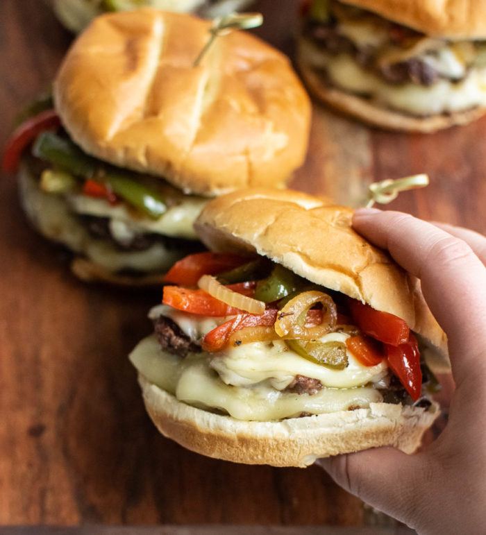 (Not Philly) Cheesesteak Smash Burgers