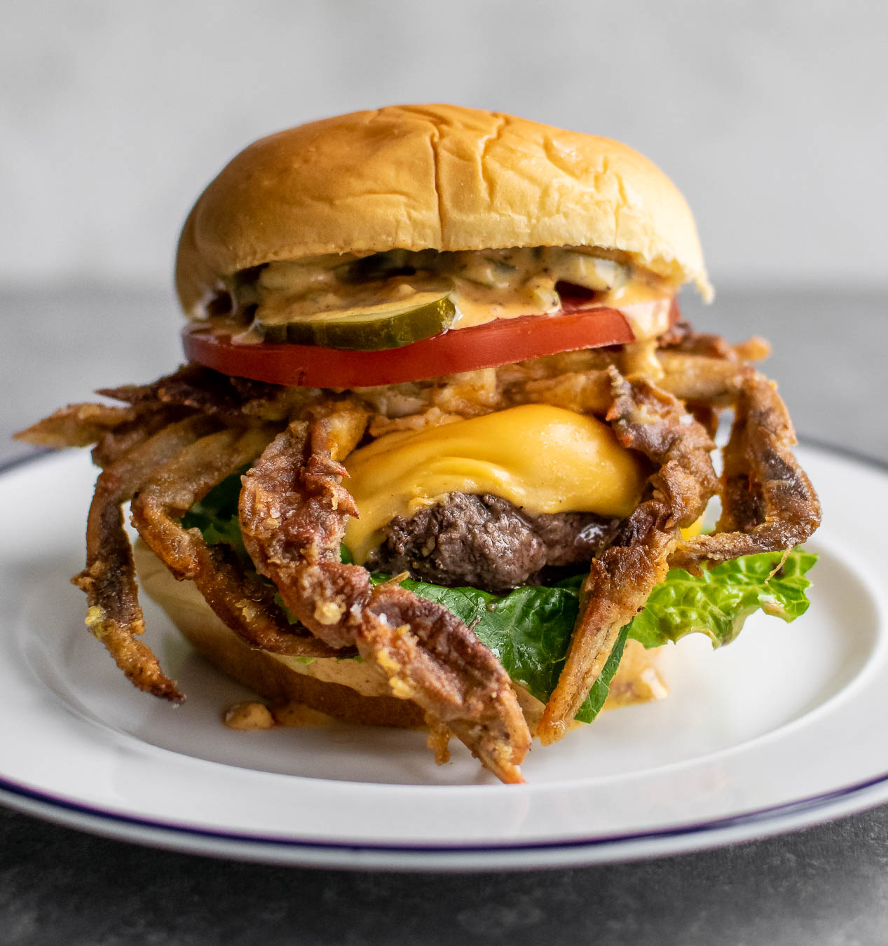 Old Bay Soft Shell Crab Burger