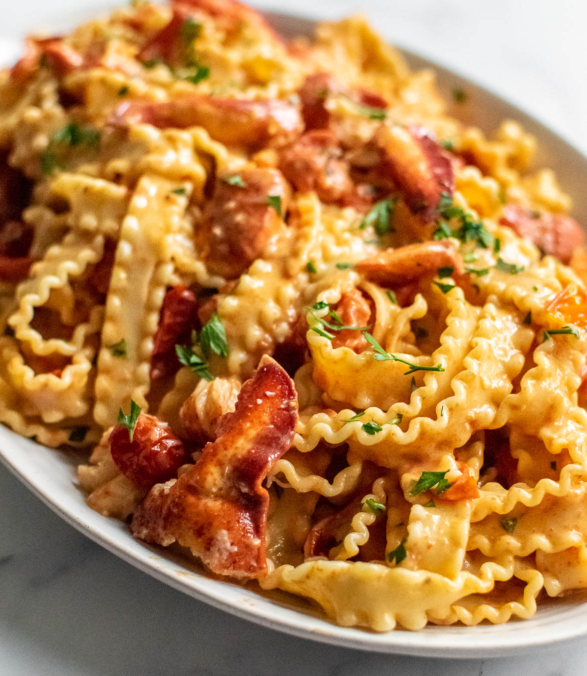 Creamy Tomato and Lobster Pasta | Carolyn's Cooking
