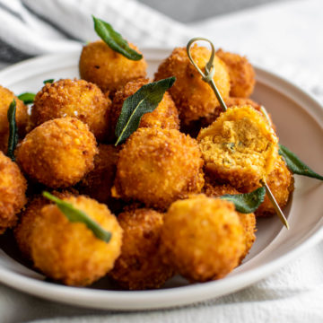 Fried Pumpkin Goat Cheese Balls