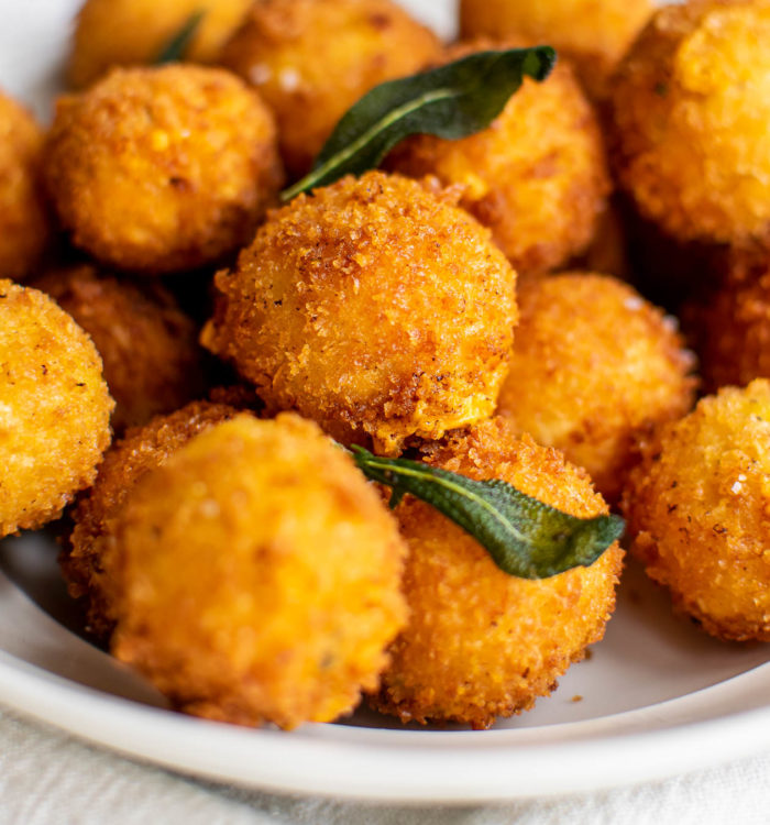 Fried Pumpkin Goat Cheese Balls 