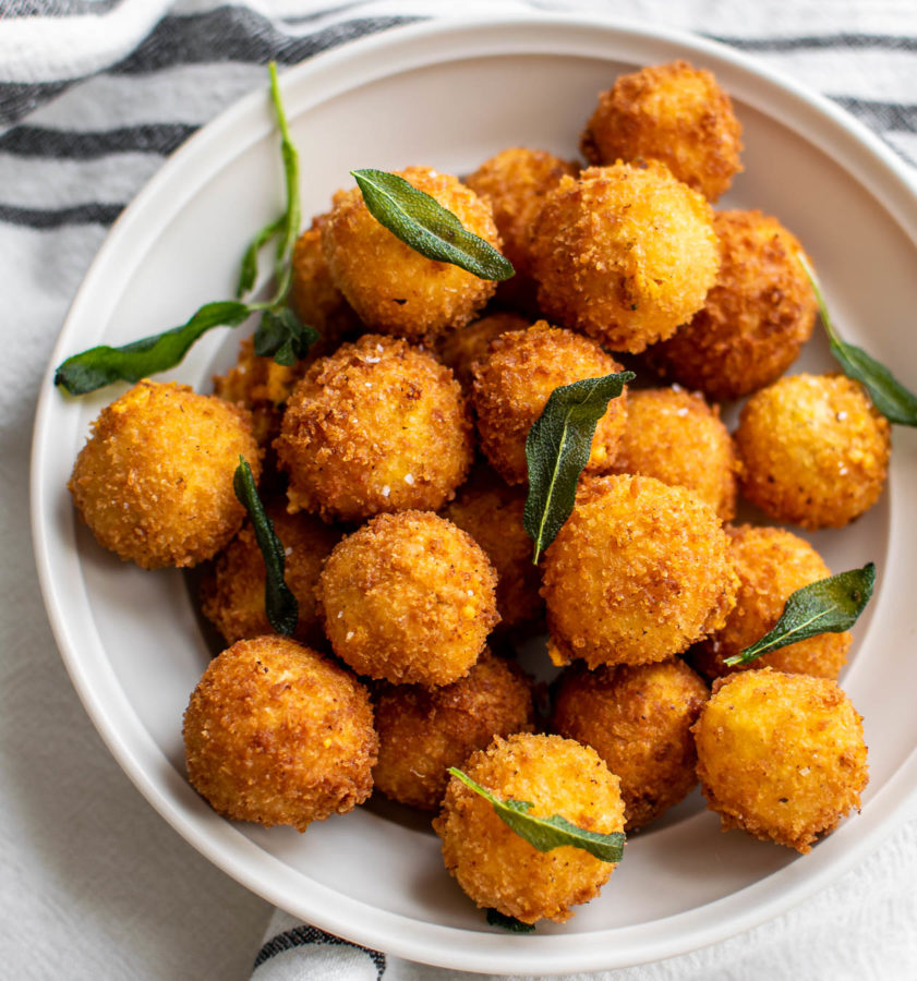 Fried Pumpkin Goat Cheese Balls