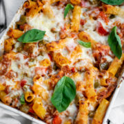 Sausage and Pepper Pasta Bake.