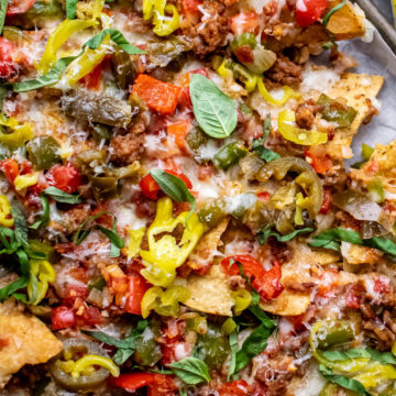 Italian Sausage and Pepper Nachos.