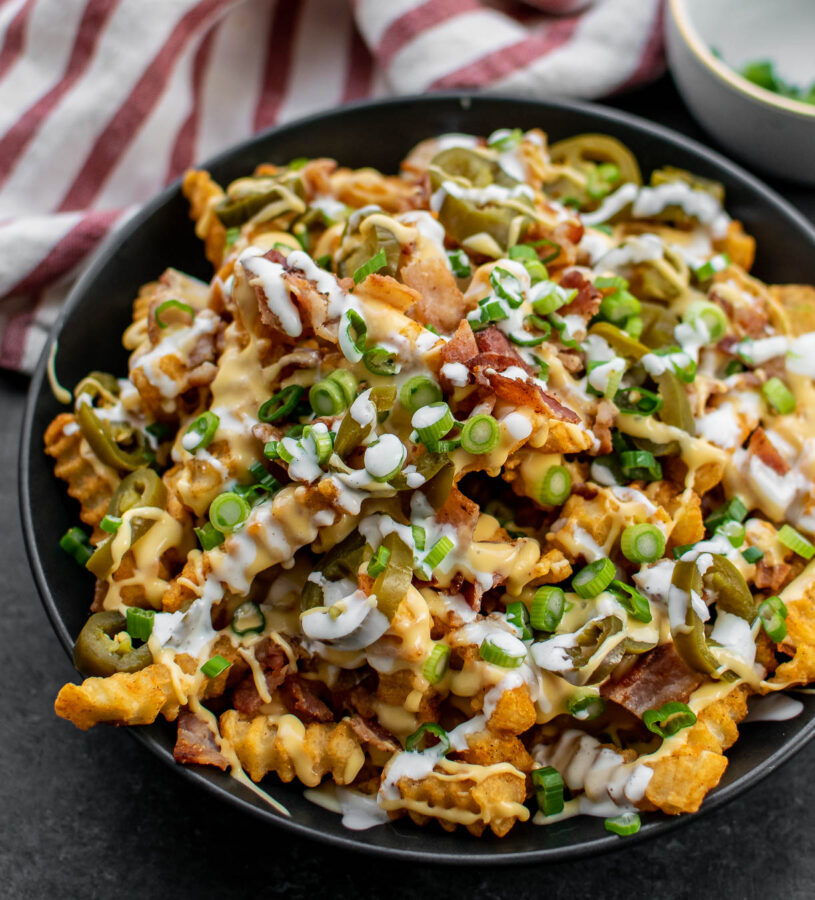 Easy Loaded Bacon Cheese Fries.