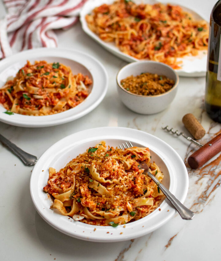 Pasta with Spicy Crab Sauce | Carolyn's Cooking