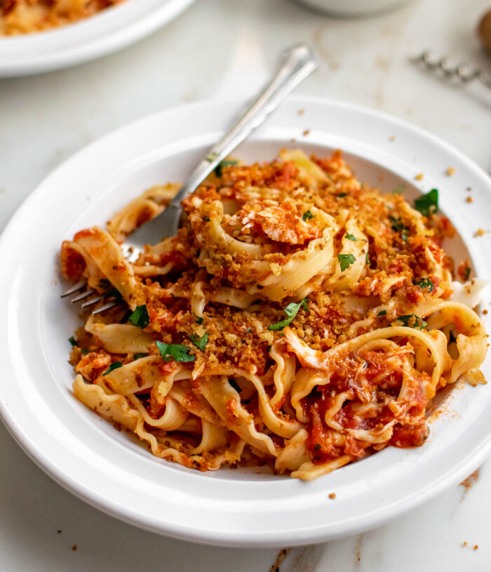 Pasta with Spicy Crab Sauce | Carolyn's Cooking